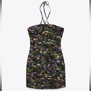 Zara floral print mini dress